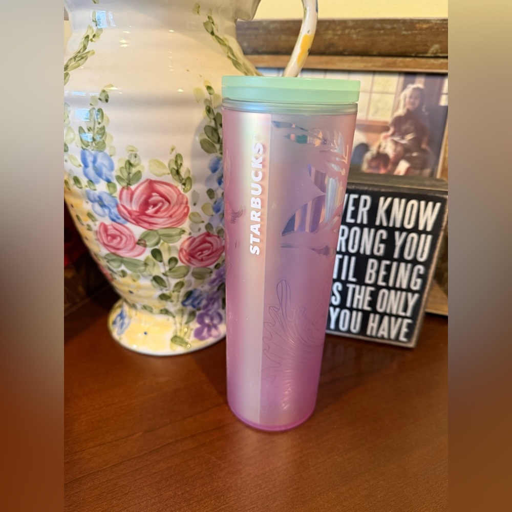 Starbucks Pink and Mint Tumbler/Mermaid Themed/16 oz